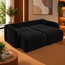 Ver imagem 7 de Sofá Cama Casal Retrátil e Reclinável 4 Lugares Preto Uruguai 216cm