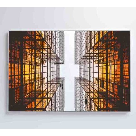 Quadro Arquitetura Espelhos - 120x80 - Vidro Impresso