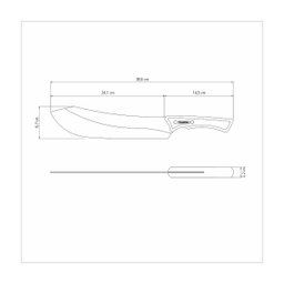 Faca para Carne Tramontina Churrasco Black com Lâmina de Aço Inox Escurecido e Cabo de Madeira 10" - 3