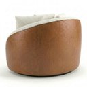 Ver imagem 6 de Poltrona Decorativa Maya Base Giratoria Boucle e Courino Tce 1010 Tcs 727 Moll