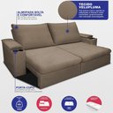 Ver imagem 4 de Sofá Retrátil e Reclinável 2,30m Milano com Porta Copos Velupluma Castor Cama Inbox