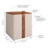 Puff Banqueta Éros Linho Bege com Couro Caramelo Luxo - Ms - 3