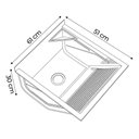 Ver imagem 5 de Tanque de Lavar Roupa 48L Inox com Suporte Lavanderia G01 - Mpozenato