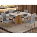 Ver imagem 2 de Mesa de Jantar Jade 120x80cm Cinamomo Off White com 4 Cadeiras Lara Linho Prata - Valdemóveis