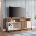 Ver imagem 6 de Rack Bancada para Sala Graci 1.36 Castanho Off White – Hb Móveis