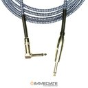 Ver imagem 2 de Cabo de Guitarra Tecido Azul/prata Zigzag P10xp10 5 Metros 90graus Cabos Immediate Guitarra P10