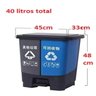 LIXEIRA DUPLA COLETA SELETIVA COM PEDAL 40 LITROS KIT CESTO DE LIXO ECOLOGICA LUXO - 3