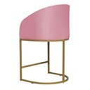 Ver imagem 3 de Poltrona Banqueta Decorativa Mia Suede Base Metal Dourada - Estopar Poltrona Mia Suede Rosa