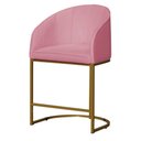 Ver imagem 1 de Poltrona Banqueta Decorativa Mia Suede Base Metal Dourada - Estopar Poltrona Mia Suede Rosa