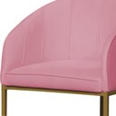 Ver imagem 4 de Poltrona Banqueta Decorativa Mia Suede Base Metal Dourada - Estopar Poltrona Mia Suede Rosa
