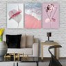 Kit Placas Quadros Decorativos 3 Pçs 60x40 Floral Praia Rosa - 3