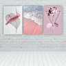 Kit Placas Quadros Decorativos 3 Pçs 60x40 Floral Praia Rosa - 2