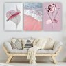 Kit Placas Quadros Decorativos 3 Pçs 60x40 Floral Praia Rosa - 7