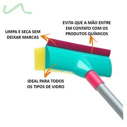 Mop Limpa Vidros Fit 2 Em 1 Com Cabo 50cm Noviça Bettanin - 2
