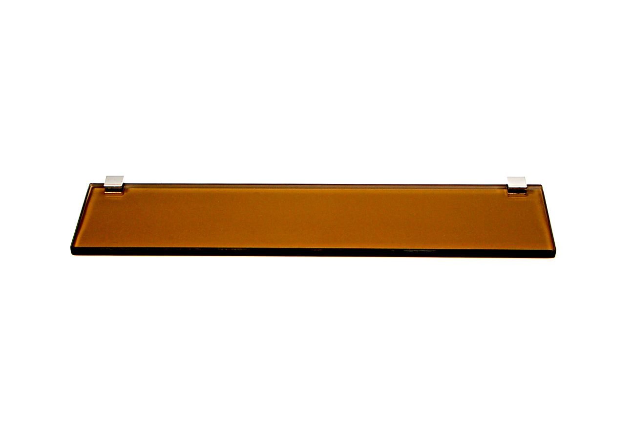 Porta Shampoo Reto em Vidro Bronze Lapidado - Aquabox - 40cmx9cmx8mm - 1