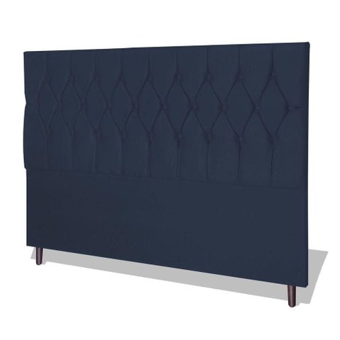 Cabeceira Estofada Box Solteiro Encosto para Cama Ram 1500 94x126 Azul Marinho