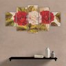 Quadros Decorativos Mosaico MDF Floral Flores Rosas Brancas e Vermelhas 115x60cm - 6