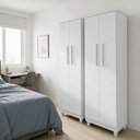 Ver imagem 1 de Kit 2 Armários Multiuso Ibiza Organizador Dispensa Lavanderia Cozinha Escritório Banheiro Branco
