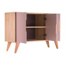 Ver imagem 3 de Aparador Buffet Murano Moderno 3 Portas MDP 115cm Carvalho e Rosa Claro Mercado Das Prateleiras