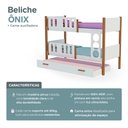 Ver imagem 3 de Beliche Solteiro Ônix com Cama Auxiliar e 2 Colchões + Luminária Nuvem - Branco Mel