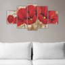 Quadros Decorativos Mosaico MDF Floral Flores Buquê Vermelho 115x60cm - 9