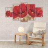 Quadros Decorativos Mosaico MDF Floral Flores Buquê Vermelho 115x60cm - 4