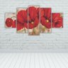 Quadros Decorativos Mosaico MDF Floral Flores Buquê Vermelho 115x60cm - 2