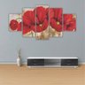 Quadros Decorativos Mosaico MDF Floral Flores Buquê Vermelho 115x60cm - 8