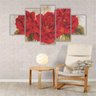 Quadros Decorativos Mosaico MDF Floral Flores Buquê Vermelho 2 115x60cm - 4
