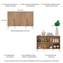 Ver imagem 6 de Aparador Buffet 4 Portas Retrô Viena V3606 Rustic/Branco Rustic/Branco
