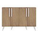Ver imagem 3 de Aparador Buffet 4 Portas Retrô Viena V3606 Rustic/Branco Rustic/Branco