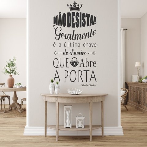 Adesivo de Parede Decorativo Frase Não Desista -paulo Coelho