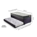 Ver imagem 2 de Bicama Box Baú Viúva 120x203 Suede Preto com Colchão Adapto Molas Ensacadas Ecoflex