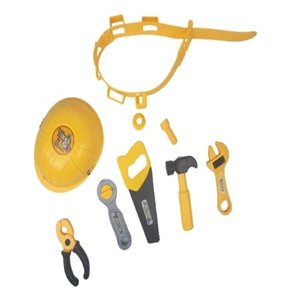 Kit de Ferramentas Infantil Cinto Capacete Brinquedo com Acessorios Chaves Alicate Completo
