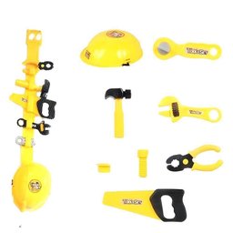 Kit de Ferramentas Infantil Cinto Capacete Brinquedo com Acessorios Chaves Alicate Completo - 4