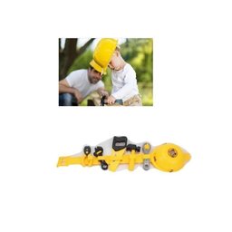Kit de Ferramentas Infantil Cinto Capacete Brinquedo com Acessorios Chaves Alicate Completo - 2