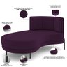 Sofá Chaise Longue Sala de Estar Living Lucca Esquerdo D02 Veludo Roxo C-292 - Lyam Decor - 3
