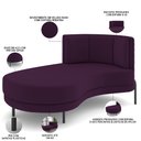 Ver imagem 3 de Sofá Chaise Longue Sala de Estar Living Lucca Esquerdo D02 Veludo Roxo C-292 - Lyam Decor
