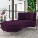 Ver imagem 2 de Sofá Chaise Longue Sala de Estar Living Lucca Esquerdo D02 Veludo Roxo C-292 - Lyam Decor