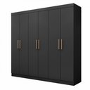 Ver imagem 1 de Guarda Roupa de Casal Paris 6 Portas MDP Preto Fosco Maxel
