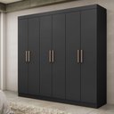 Ver imagem 2 de Guarda Roupa de Casal Paris 6 Portas MDP Preto Fosco Maxel