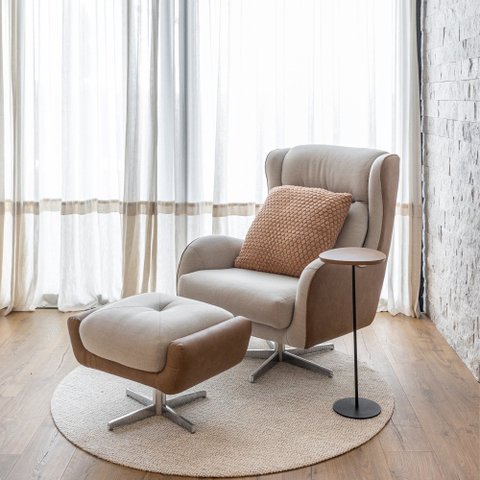 Tapete Redondo Canadá Linha Milão Bege 71% Algodão 29% Poliéster Base Antiderrapante Confortável e D