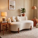 Ver imagem 1 de Sofá Decorativo Sala Estar Orgânico 1,20 cm Living Boucle Bege - Montanaris Decor