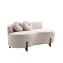 Ver imagem 4 de Sofá Decorativo Sala Estar Orgânico 1,20 cm Living Boucle Bege - Montanaris Decor