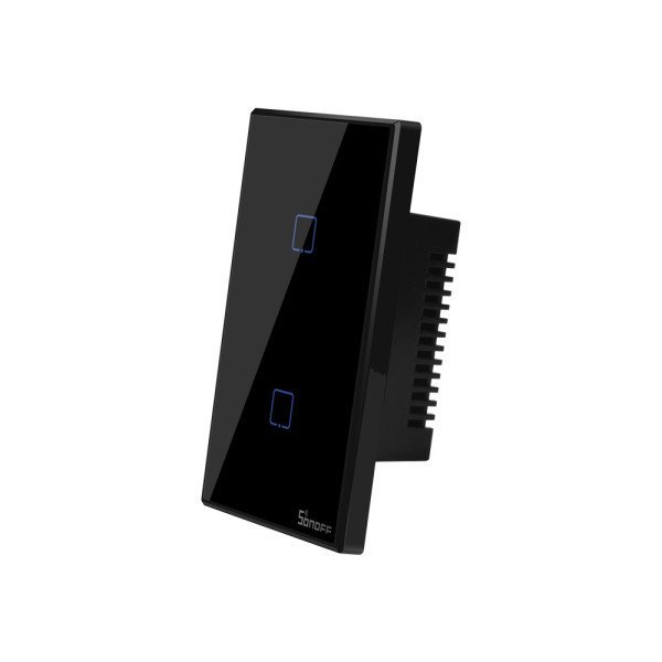 Sonoff T2US1C-TX – Interruptor Wi-Fi – Preto – 2 Teclas - 3
