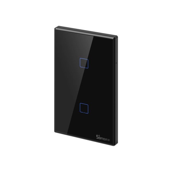 Sonoff T2US1C-TX – Interruptor Wi-Fi – Preto – 2 Teclas - 2