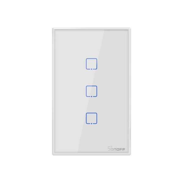 Sonoff T2US1C-TX – Interruptor Wi-Fi – Branco – 3 Teclas - 1