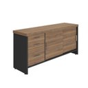 Ver imagem 2 de Balcão Tamburato com Gavetas Ii - Nogal/preto 6177