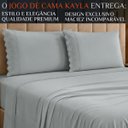 Ver imagem 2 de Conjunto Cama Casal Queen Size Kayla 04 Pç Bordado 300 Fios:Cinza