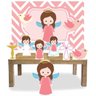 Kit Display mdf Batizado Anjinho Menina 7 Pçs + Painel Grande - 1